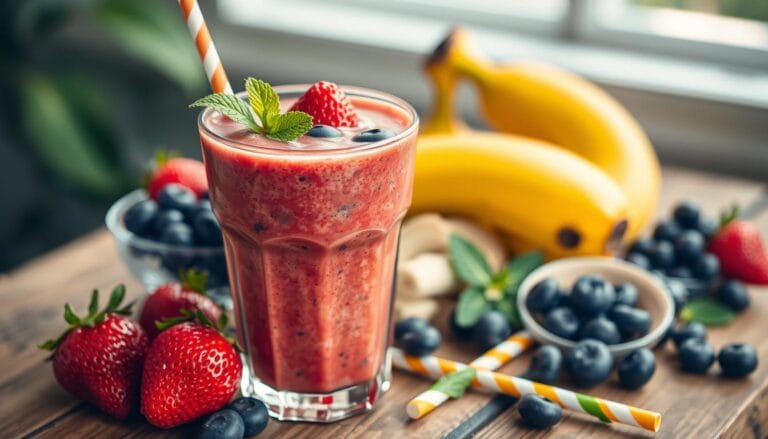 strawberry blueberry banana smoothie