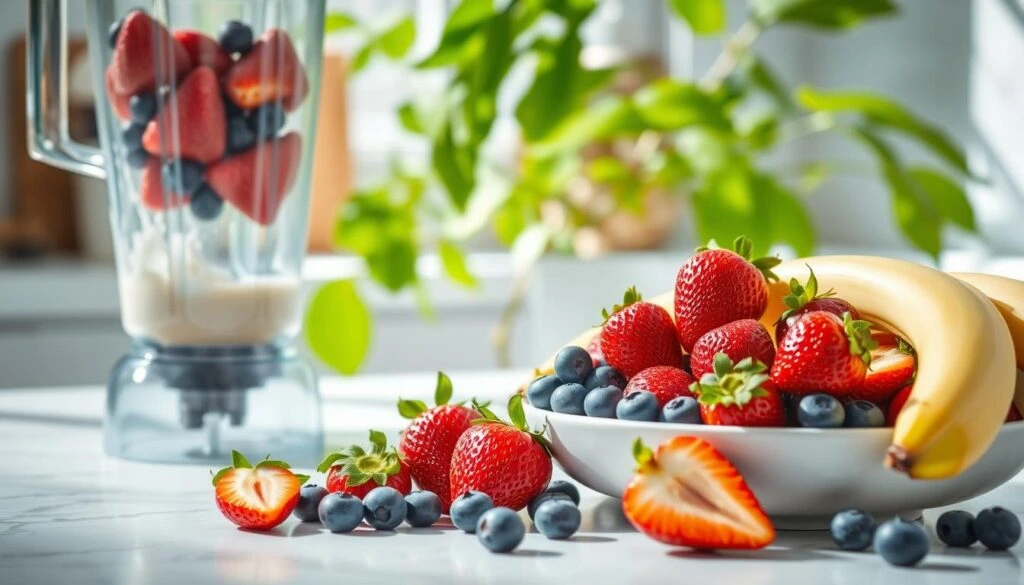 strawberry blueberry banana smoothie