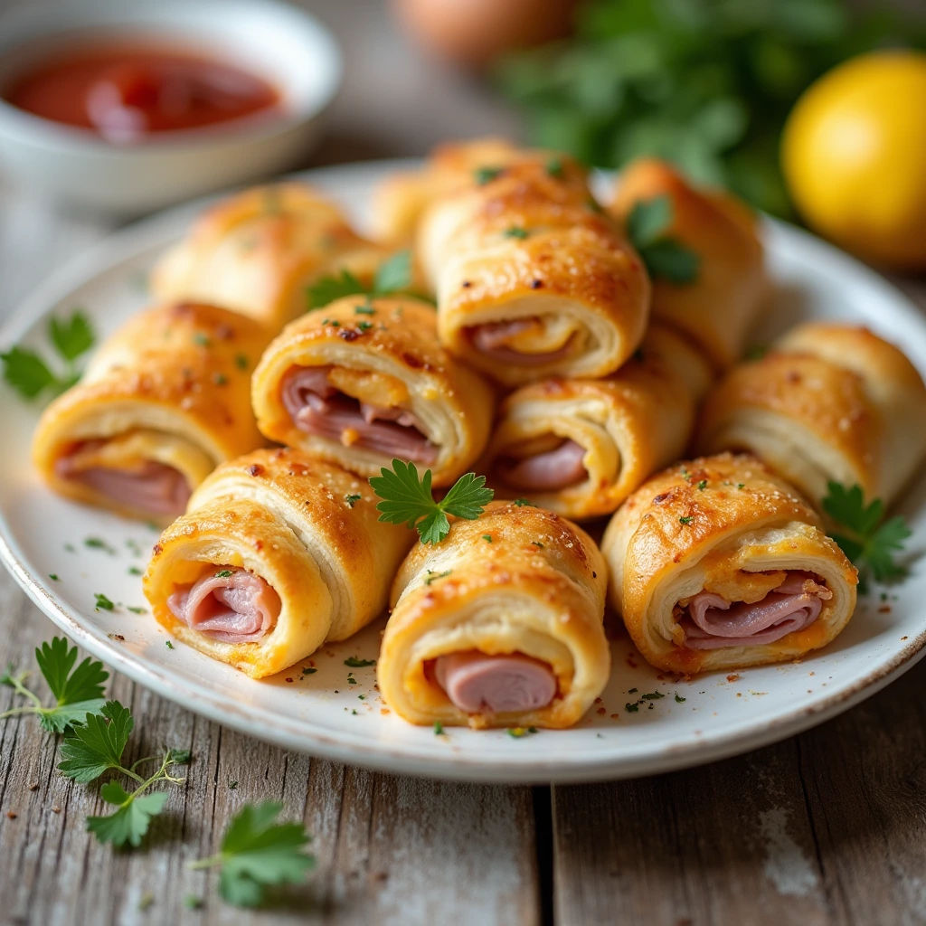 Ham and Cheese Crescent Roll-Ups