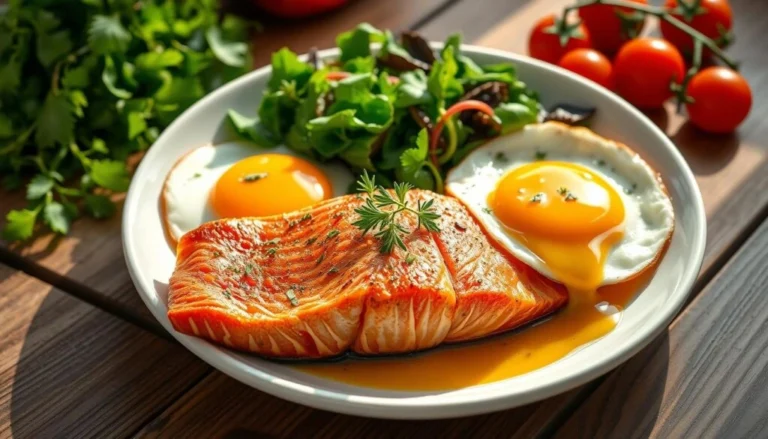 salmon and eggs breakfast