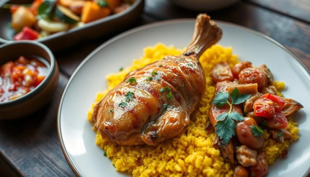 slow cooker chicken and yellow rice