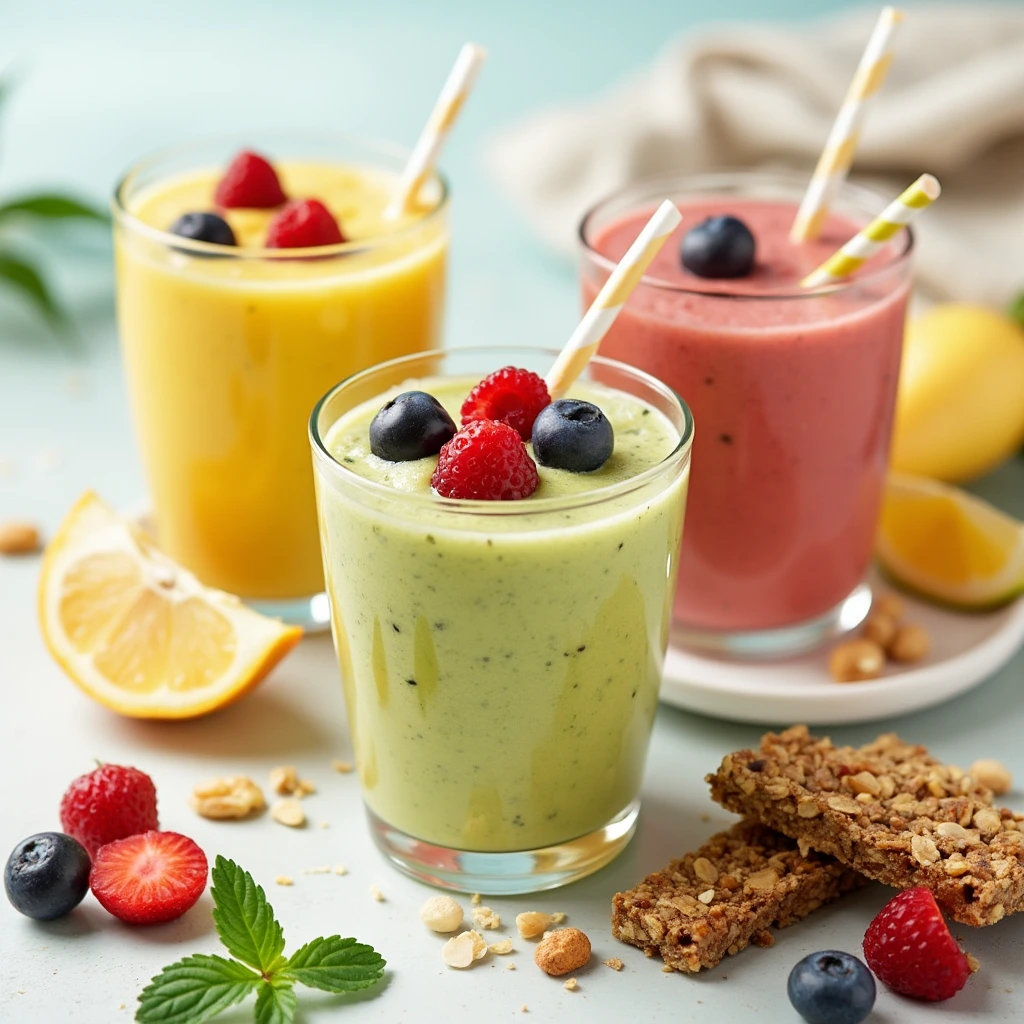 snacks and smoothies