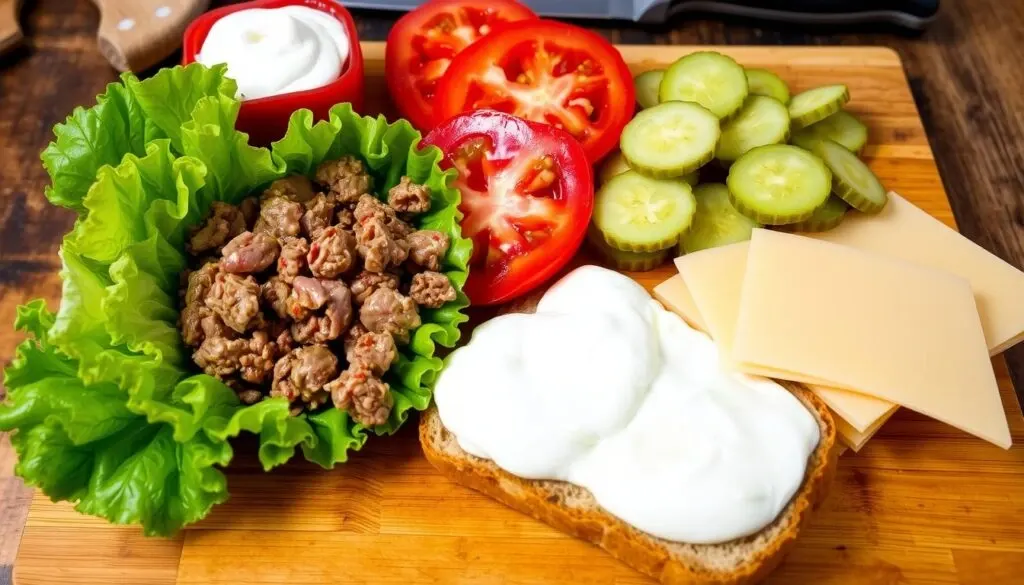 ground beef sandwich