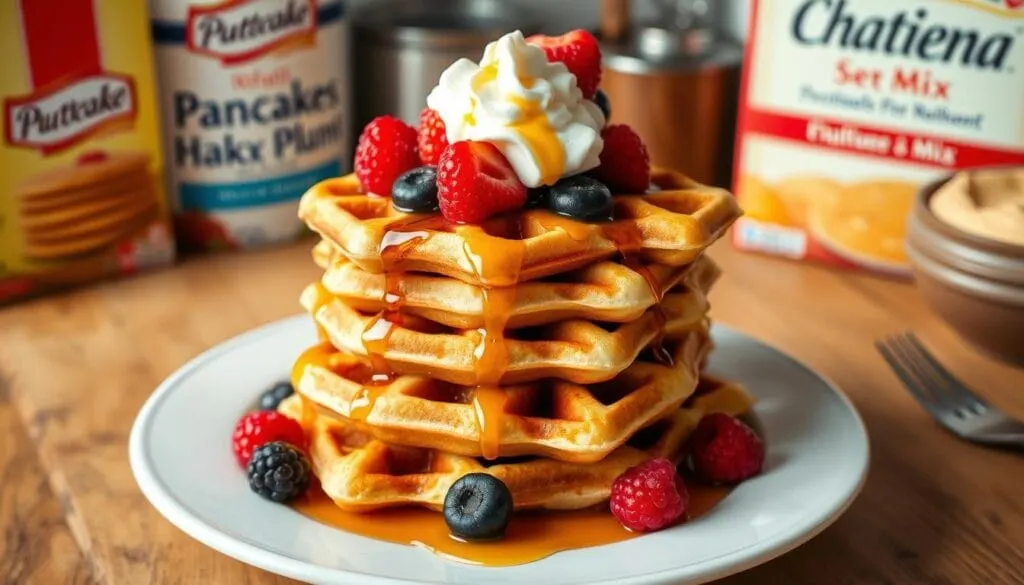 waffles with pancake mix